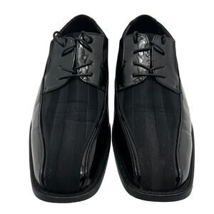 Amali Avant-000 Black Stripe Fabic Upper Square Toe Derby Mens 11 Dress Shoes